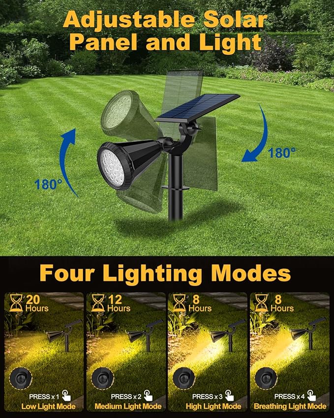 Solar Spot Lights Outdoor, 8 Pack Outdoor Solar Lights - Image 3