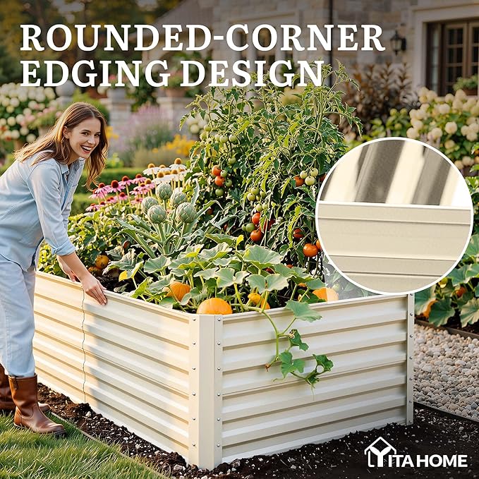 YITAHOME 6x3x2ft 2pcs Large Raised Garden Bed Kit, Galvanized Metal Planter Box - Image 6