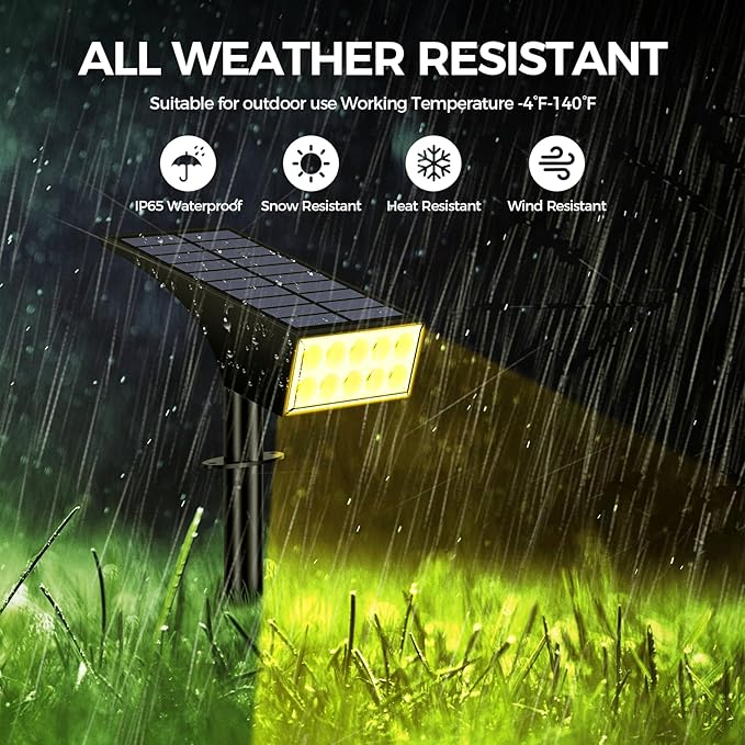 Solar Spot Lights Outdoor, Solar Lights Outdoor Waterproof IP65, 4 Lighting - Image 5