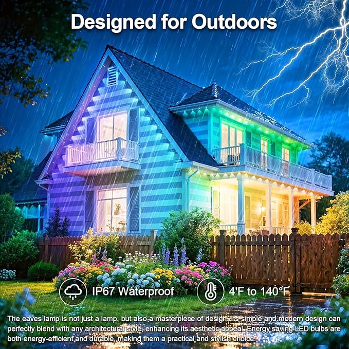 200FT Permanent Outdoor Lights for House Waterproof, IP67 LED Eave Lights - Image 3