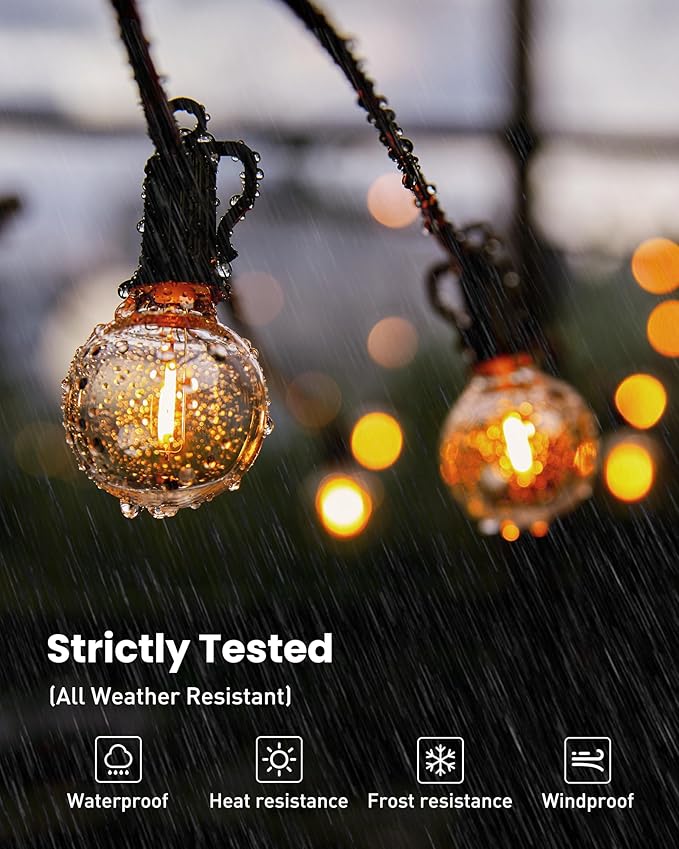Brightown Outdoor String Lights 29 Feet G40 LED Patio Lights, 13 Plastic Edison - Image 2