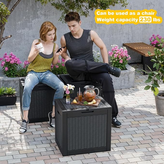 37 Gallon Outdoor Deck Box, Lockable Waterproof Outdoor Storage Boxes - Image 4