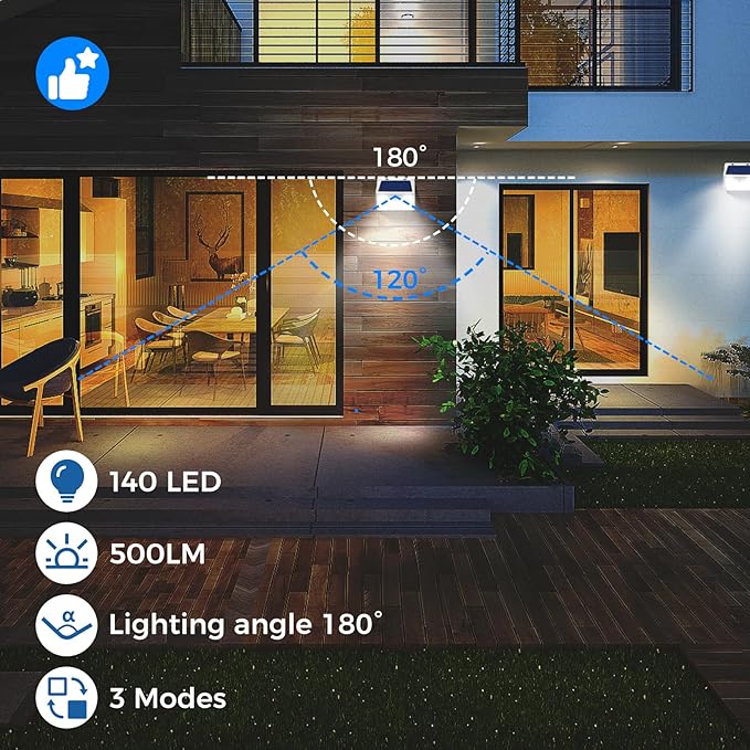 Peasur White Solar Lights Outdoor Waterproof, 8 Pack 140LED Bright Motion - Image 7