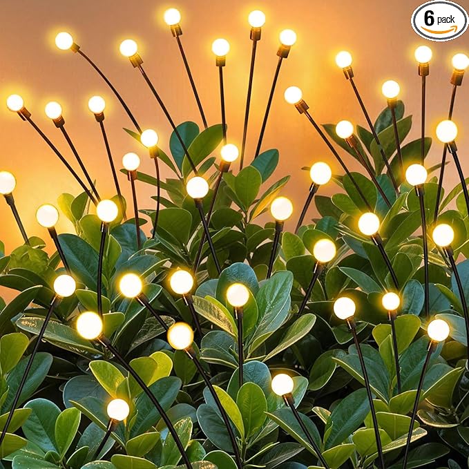 Solar Lights Outdoor Garden – 6 Pack 36 LEDs Solar Firefly Lights, Swaying by ZFNN