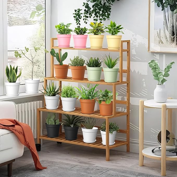 20 Pack 6 Inch Plant Pots with Drainage and Saucers, Stackable Nursery Planters - Image 2