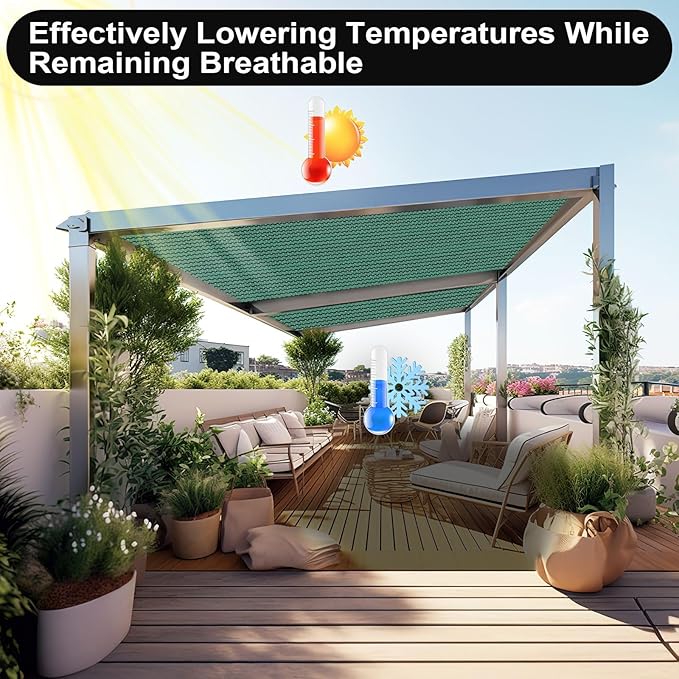 Artpuch 90% Sun Shade Cloth, 10 x 10 FT Pergola Shade Cover Canopy - Image 6
