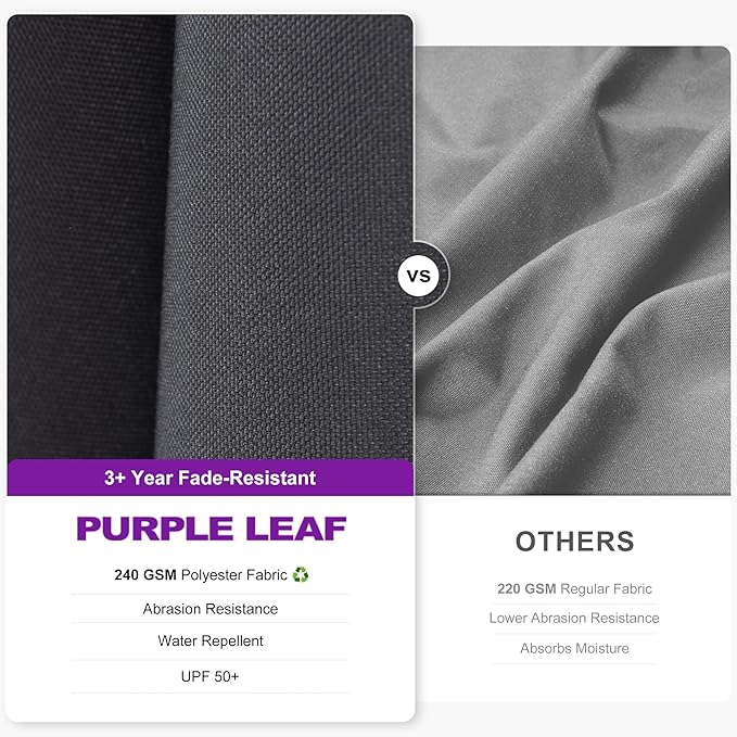 PURPLE LEAF 6.5' X 10' Left-right Tilt Patio Umbrella Outdoor Cantilever Swivel - Image 5