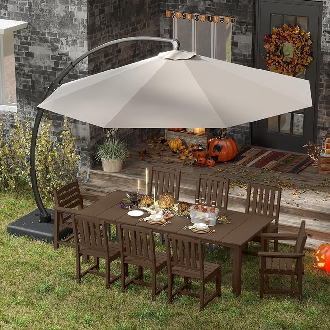 Brown 9-Piece Outdoor Dining Set by PatioKingdom