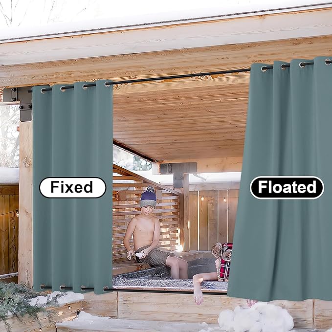 NICETOWN Outdoor Curtains for Patio Waterproof & Windproof 2 Panels, Thermal - Image 5