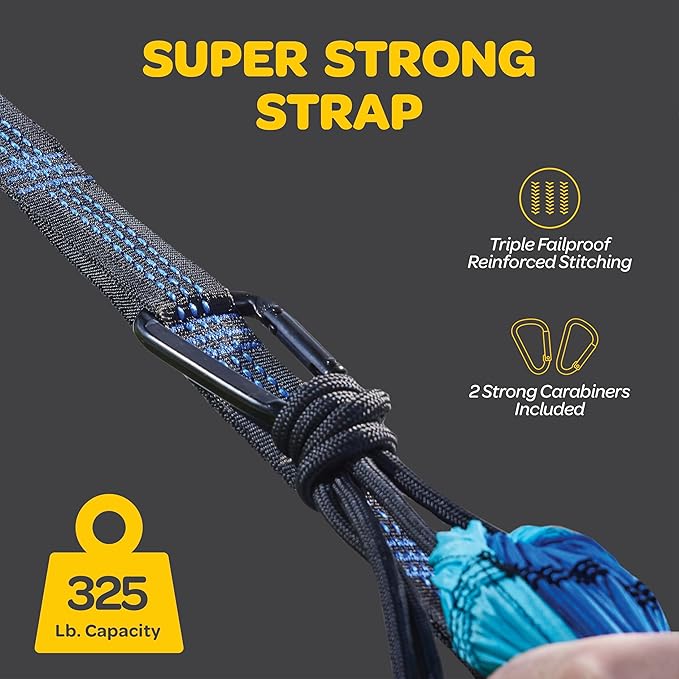 Durable Hammock 400 lb Capacity, Nylon Camping Hammock Chair - Image 4