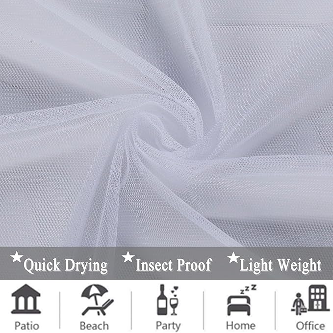 Patio Screen Mesh Outdoor Curtains Waterproof Sheer Lightweight Bug Netting - Image 8
