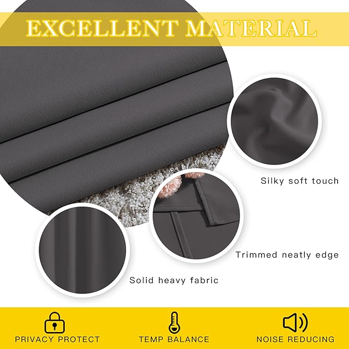 NICETOWN Blackout Sliding Glass Door Curtain 144 inches Long, Grommet Thermal - Image 5