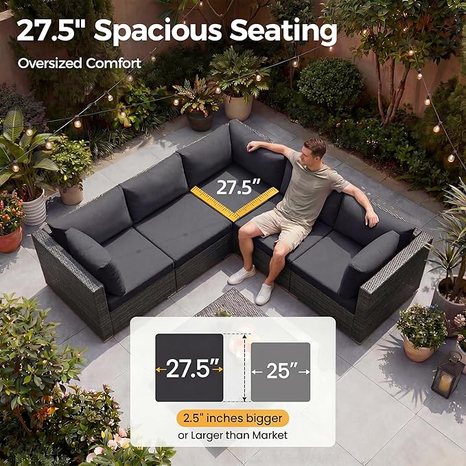 NICESOUL 9 Piece Modern Outdoor Furniture Set - Image 6