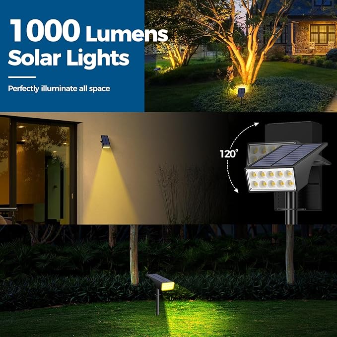Solar Spot Lights Outdoor, Solar Lights Outdoor Waterproof IP65, 4 Lighting - Image 4