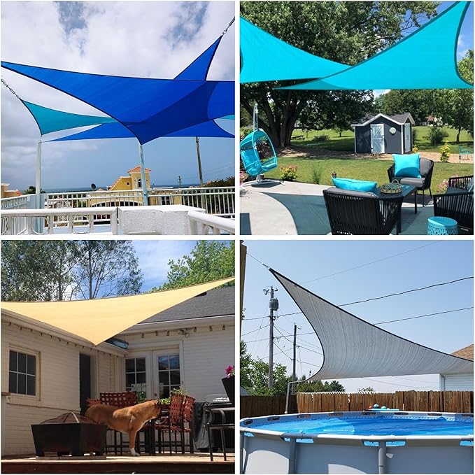 Patio Paradise 19' x 19' x 19' Sun Shade Sail Triangle Canopy Shade Cloth - Image 2