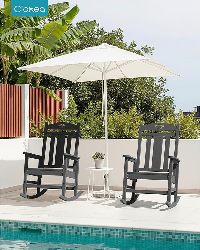 Ciokea Oversized Outdoor Rocking Chairs Set of 4, 380lbs Heavy-Duty Large Patio - Image 2