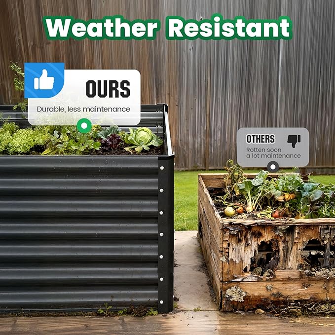 Quictent Galvanized Raised Garden Bed 4x3x1 Ft Metal Planter Box - Image 9