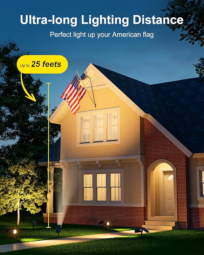 2 Pack Solar Spotlights Outdoor Waterproof - Image 2