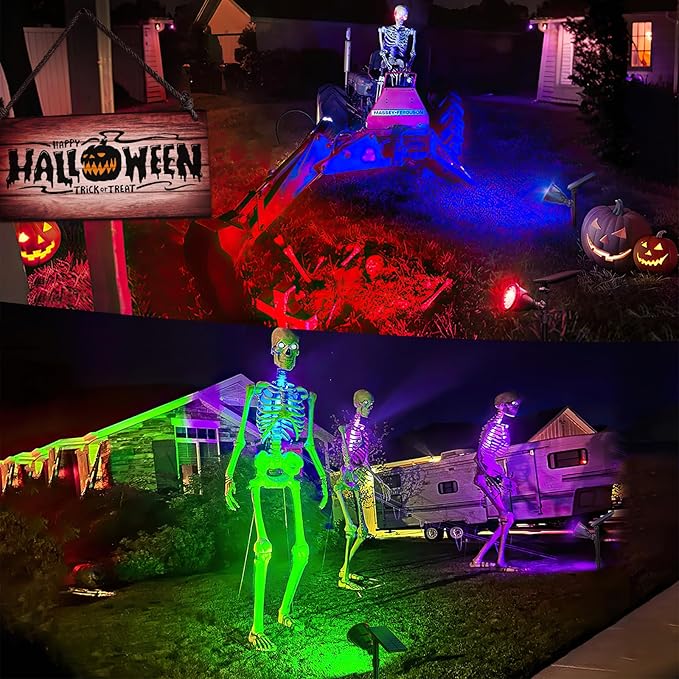 JSOT 2 Pack Christmas Solar Spotlights, RGB Solar Spot Light Outdoor Waterproof - Image 3