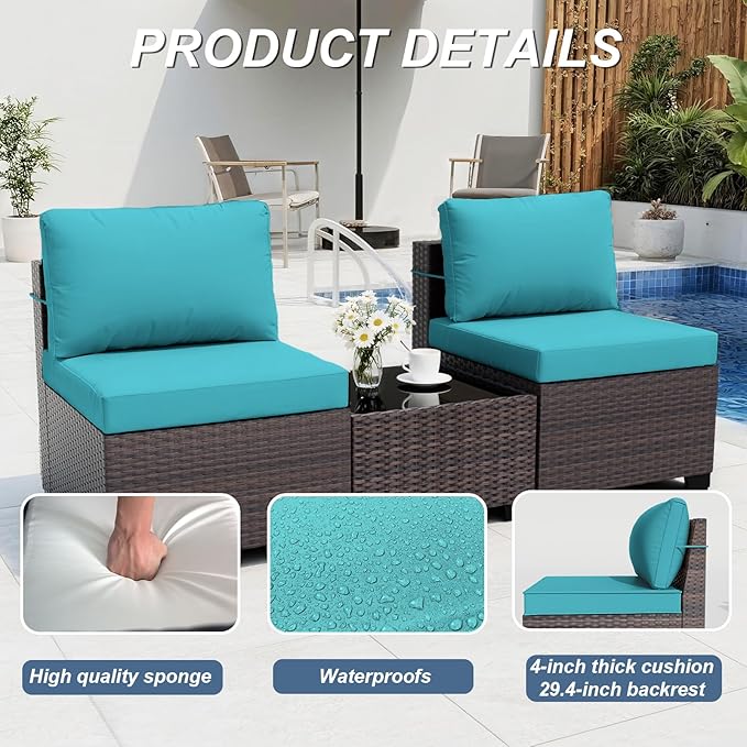 ALAULM 10 Pieces Outdoor Patio Furniture Set - Image 2