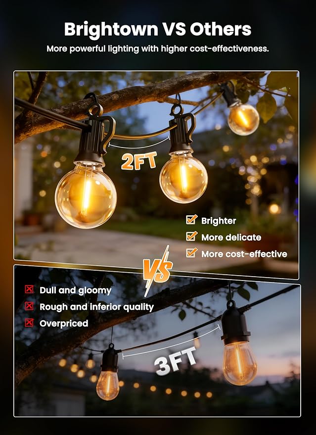 Brightown 208FT Solar String Lights Outdoor - Image 2