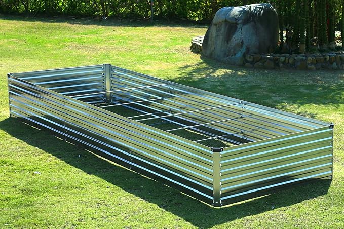 2 Pack 12x2x1FT Galvanized Raised Garden Bed Kit, Outdoor Metal Planter Box - Image 5