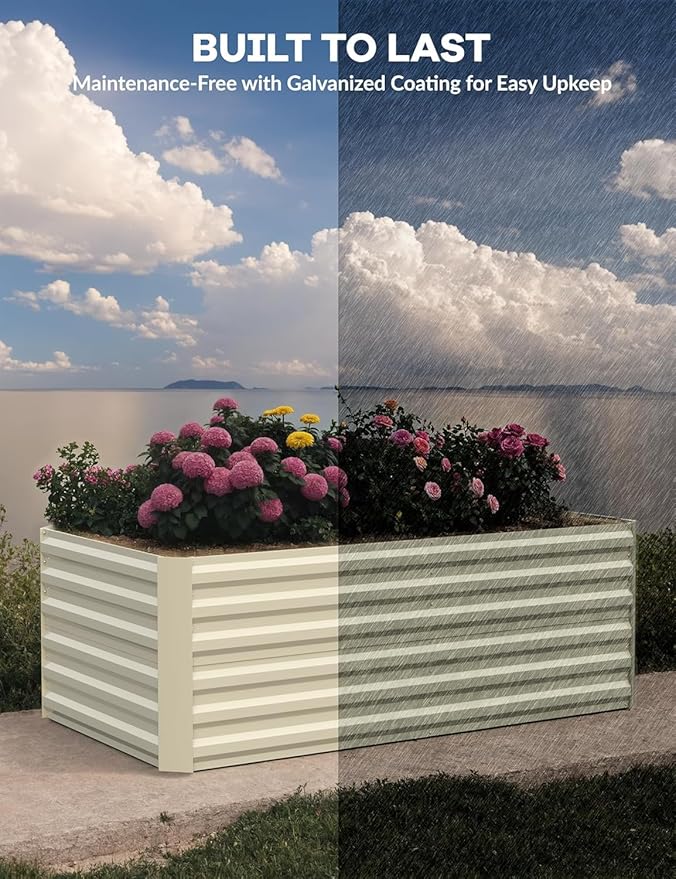 Garvee 8x4x2ft Galvanized Raised Garden Bed Outdoor, Rust-Resistant Raised - Image 5