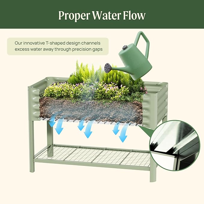 Elevated Raised Garden Bed-V Series, 1000 Lbs Weight Capacity, Outdoor Planter - Image 6
