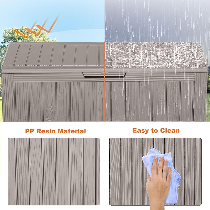 EasyUp 90 Gallon Outdoor Deck Box Waterproof, UV Resistant Resin Outdoor - Image 7