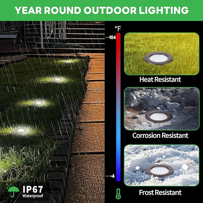 Landscape Well Lights Kit, 4 Pack LED Low Voltage Ground Lights and 100W - Image 4