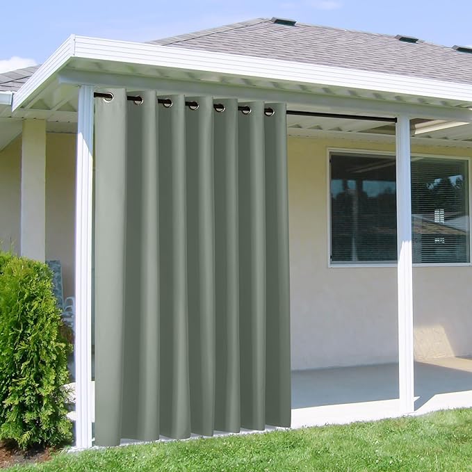 NICETOWN Outdoor Curtains for Patio W100 x L84 inch 2 Pieces, Sun Blocking by NICETOWN