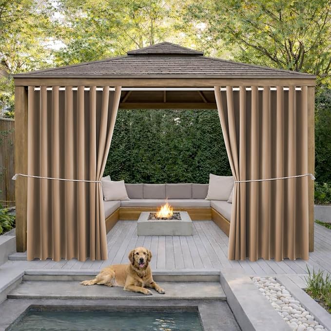 Outdoor Patio Curtain Waterproof Darkening Thermal Insulated Indoor Curtains by DivaenCamino