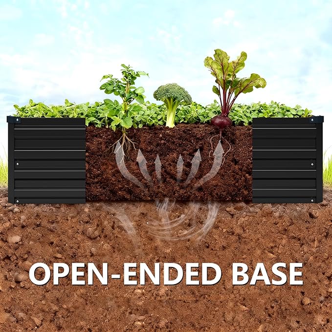Vengarus 10x3x1FT Galvanized Raised Garden Bed Kit, Outdoor Metal Planter Box - Image 3