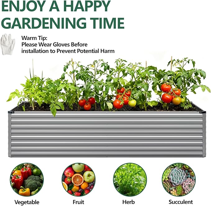 Vengarus 6x3x2FT Galvanized Raised Garden Bed Kit, Deep Root Planter Box - Image 6
