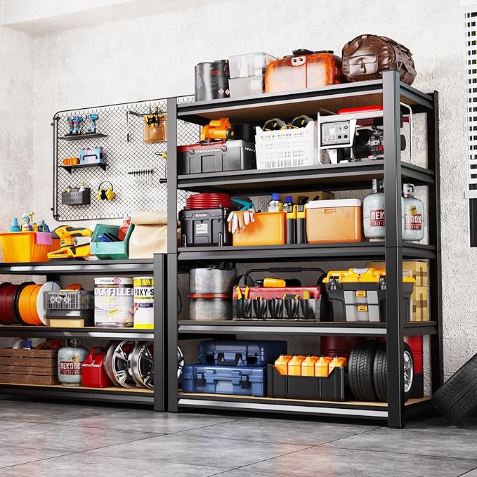 71.2"H-45.6"W Garage Shelving Heavy Duty Storage Shelves, Metal Adjustable - Image 2