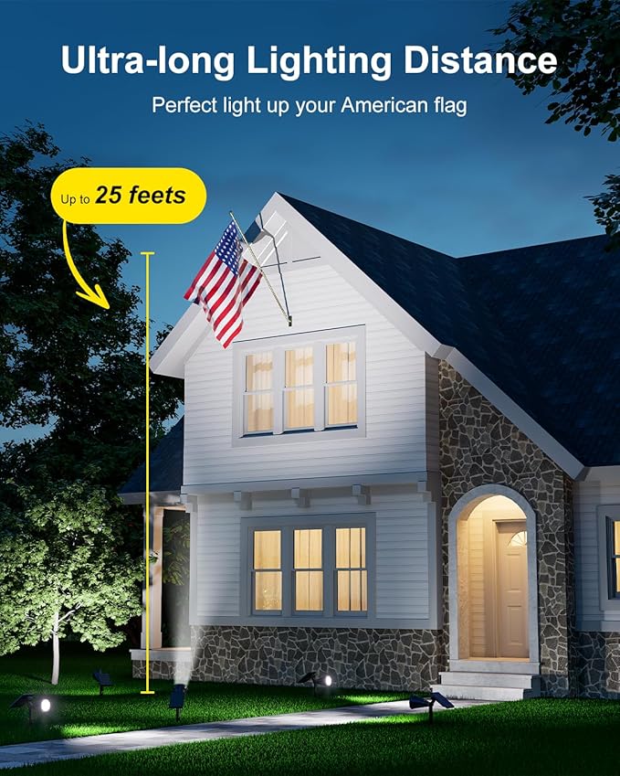 4 Pack Solar Spotlights Outdoor Waterproof - Image 2