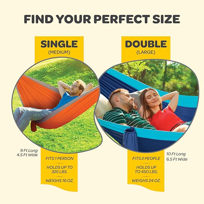 Durable Hammock 500 lb Capacity, Nylon Camping Hammock Chair - Image 9