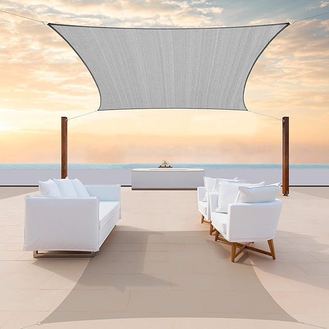 ColourTree 14' x 18' Grey Rectangle CTAPS16 Sun Shade Sail Canopy Mesh Fabric by ColourTree