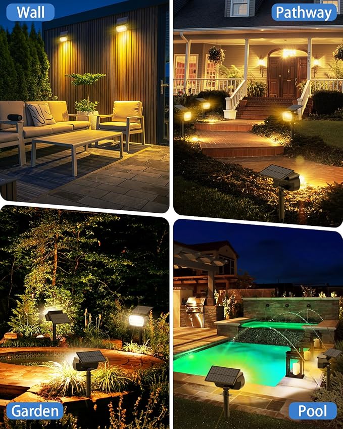 Fabrito Large Solar Spot Lights Outdoor 4 Pack, 1000 Lumens High Brightness - Image 7