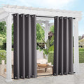 NICETOWN 2 Panels Grey Blackout Outdoor Curtains by NICETOWN