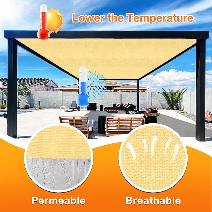 Artpuch Outdoor Pergola Shade Cover 15x20 FT Sun Shade Cloth - Image 4