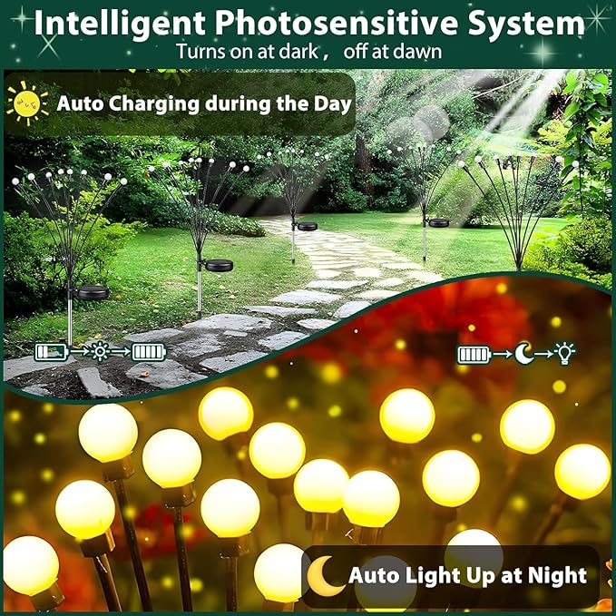 8-Pack Garden Solar Lights, 64 LED Solar Light Outdoor - Image 6