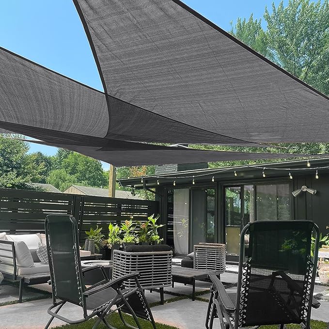 LOVE STORY Custom Size 6'x6'x6' Dark Grey Sun Shade Sail Triangle Sunhsade by LOVESTORY