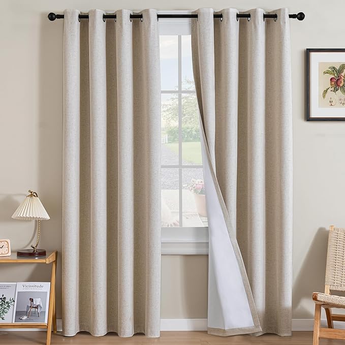 H.VERSAILTEXLinen-Polyester Curtains 100%Blackout Curtains by HVERSAILTEX