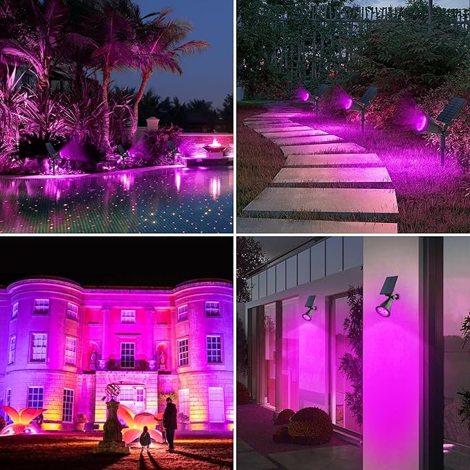 T-SUN LED Solar Spotlights, Waterproof Outdoor Security Landscape Lamps - Image 9