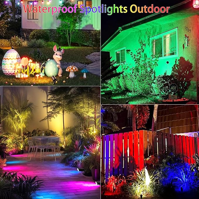 Multi Colored Spotlights Outdoor: RGBW LED Spot Light Plug in 120V Remote - Image 2