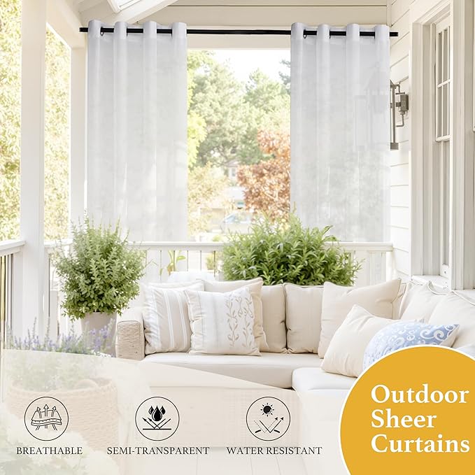 RYB HOME Sheer Outdoor Curtains - Image 7
