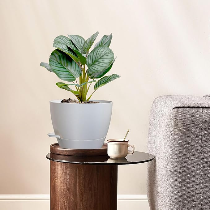 10 inch Self Watering Pots, 2 Pack Plastic Planters - Image 2
