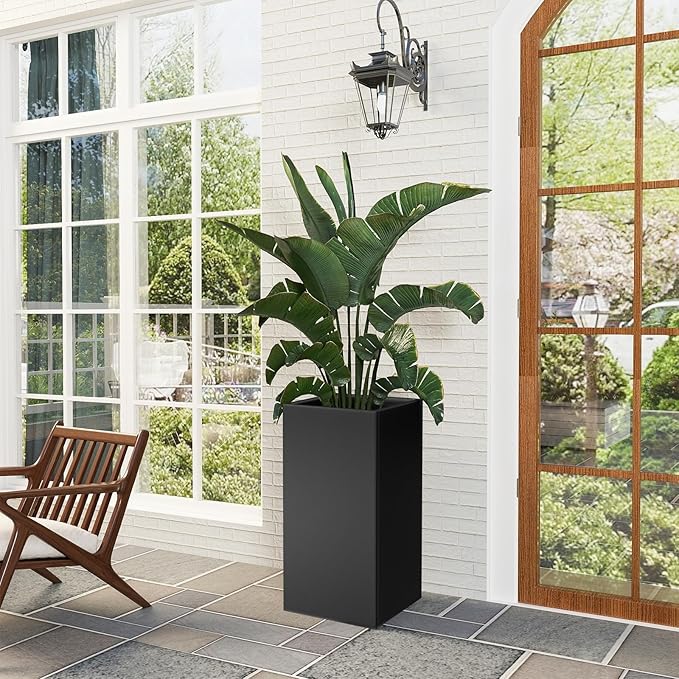 Tall Metal Planter Box for Outdoor Plants 15" L x 15" W x 30" H, Heavy Duty - Image 5