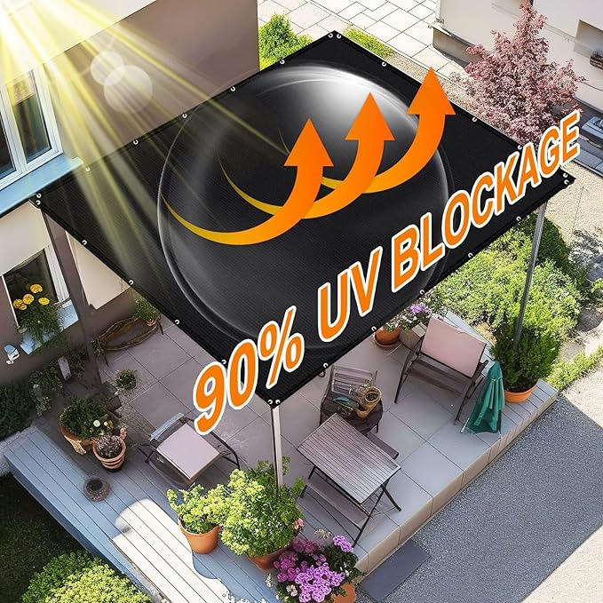 Artpuch 90% Sun Shade Cloth, 5 x 16 FT Pergola Shade Cover Canopy - Image 3